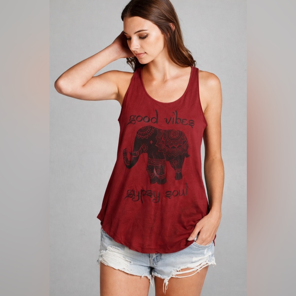๐3 for $30๐ | Grayson | Good Vibes Gypsy Soul Graphic Tank | Merlot Multi | M ๐ฆ